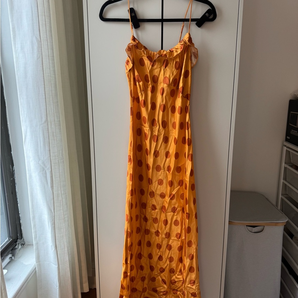 Reformation Orange Polka Dot Dress
